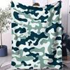 Blätter-Camouflage-Muster Flanell-bedruckte Decke geeignet für alle Jahreszeiten geeignet für Wohnzimmer Büro Sofa und Reise