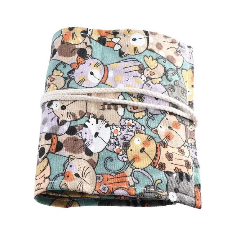 36-Hole Large Capacity Pen Curtain, Big Face Cat Cute Cat Style, Student Supplies, Pen Bag Pencil Bag Stationery Bag