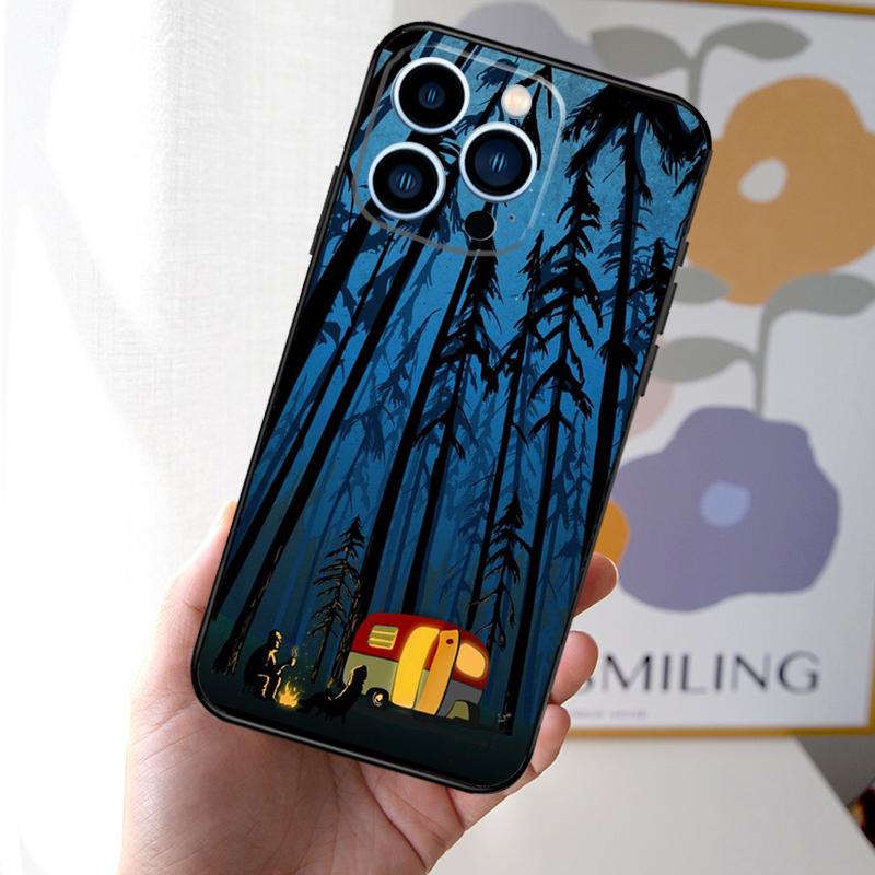Nature Camping Art Phone Case For iPhone 13 12 11 Pro Max 13 Mini X XR XS Max 7 8 Plus SE 2020 Back Cover