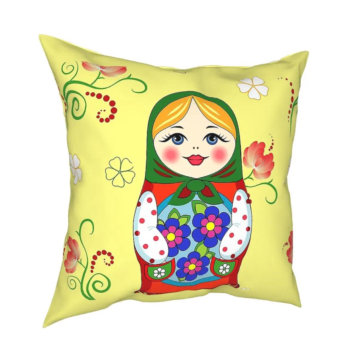 

Очаровательная наволочка на квадратную подушку с русской матрешкой, полиэстер, декоративная подушка, матрёшка, потрясающие наволочки 66x66cm чёрный