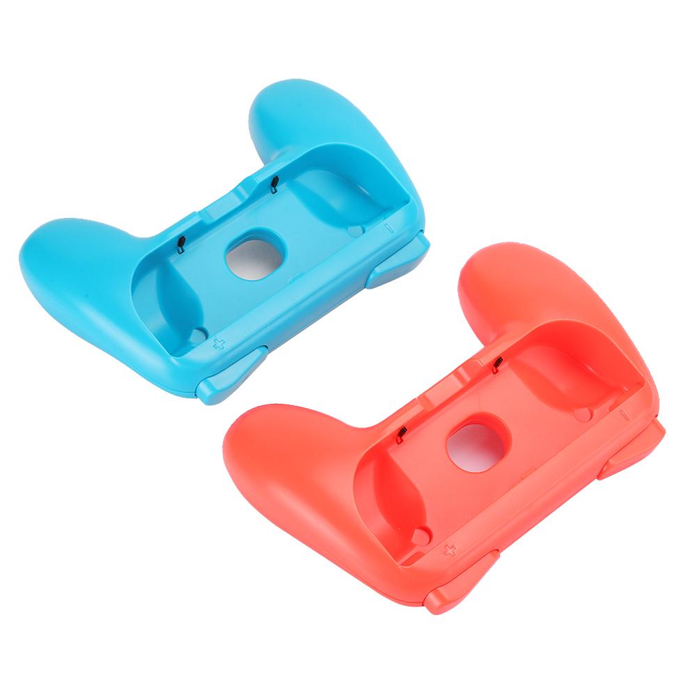 Ergonomic Games Handle Grips Antiwear Controller Protective Cover Replacement Gamepad Accessory(Red Blue 2pcs )