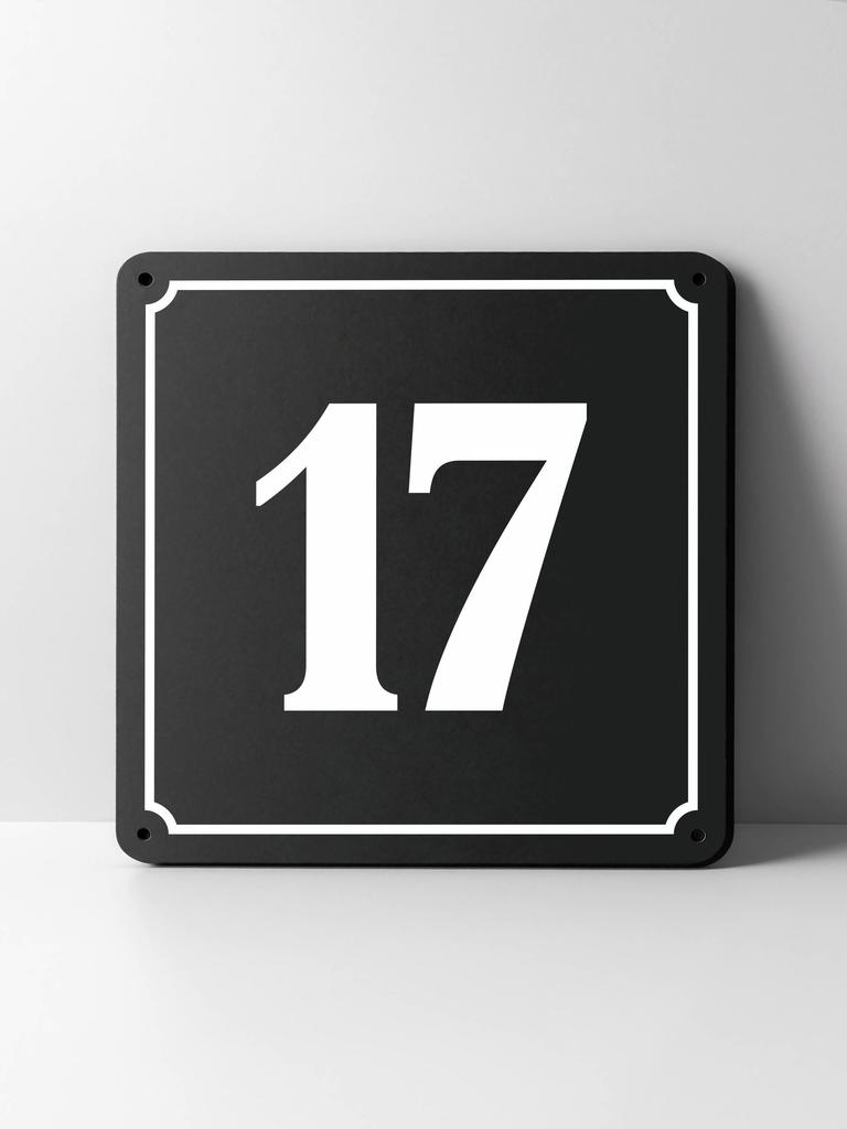 Metal House Number Sign, Black White Contrast, Outdoor Wall Decor for Home Street