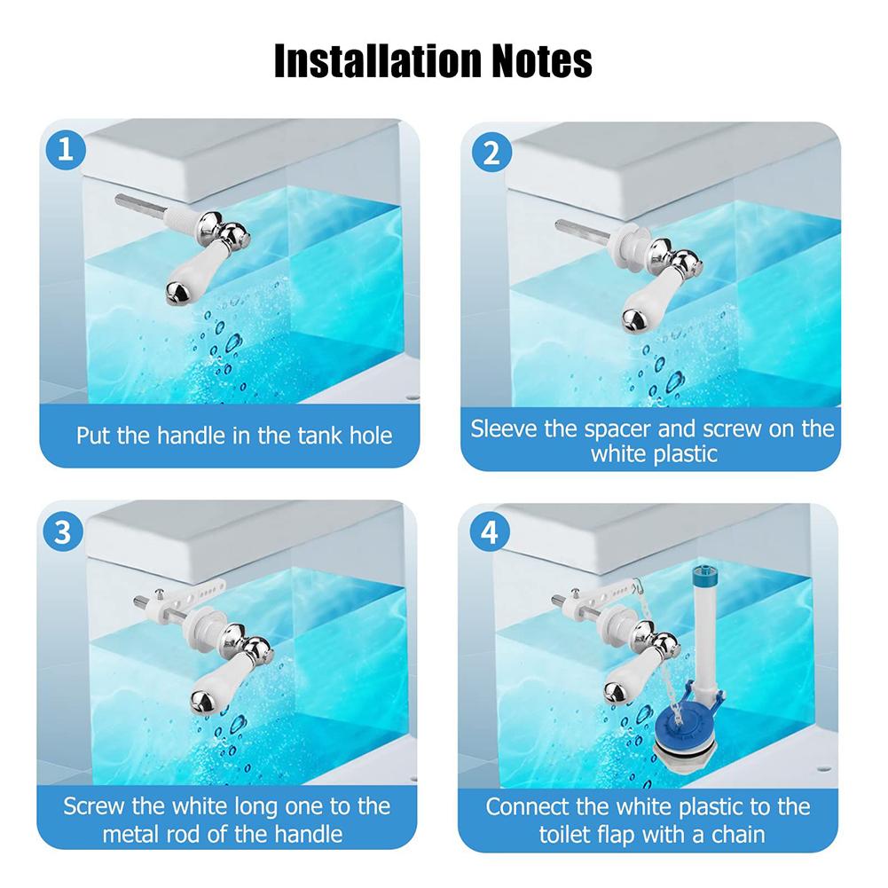 Chrome Plated Handle Metal Flush Lever Toilet Cistern Handle