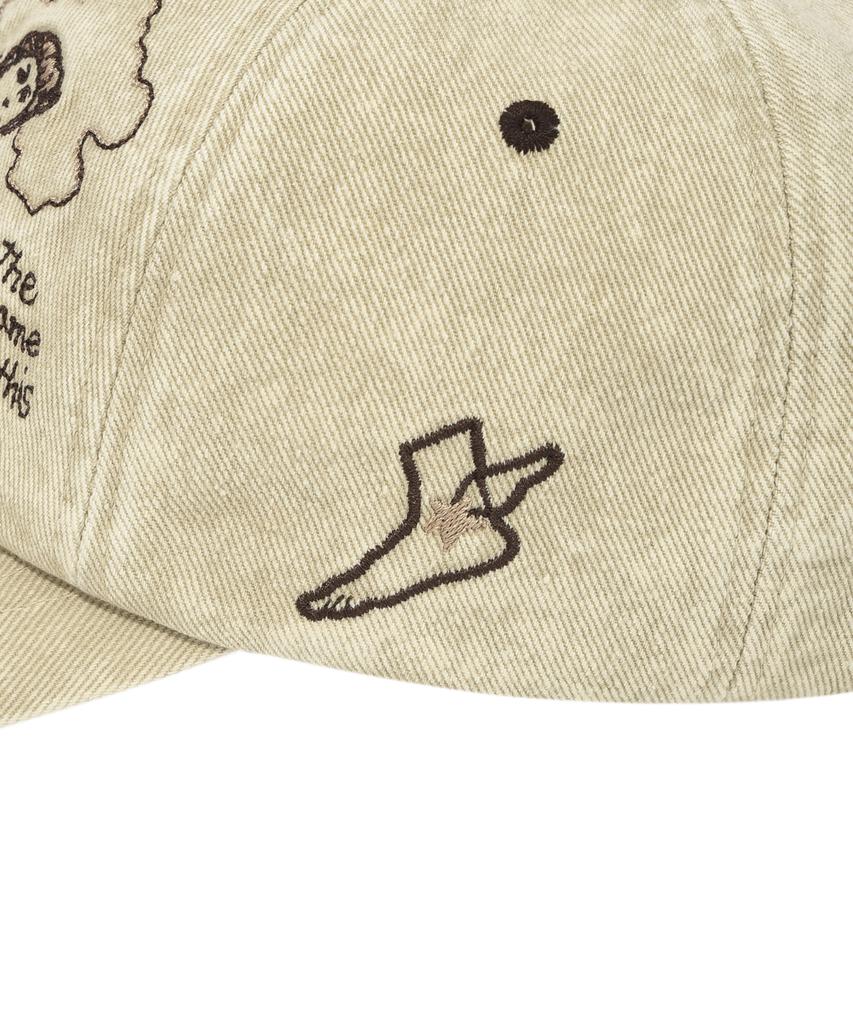 WACKY WILLY Two-Tone Graphic Ball Cap Beige