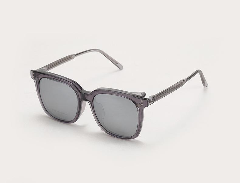 8190 Lunettes de soleil magnétiques polarisées à clipser, Monture de lunettes de prescription pour hommes et femmes - Lunettes de soleil de conduite carrées tendance.