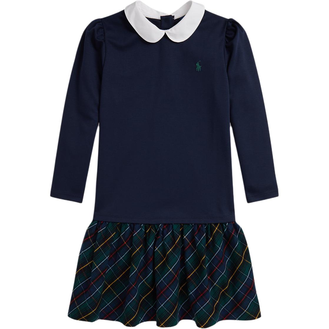 

Платье Polo Ralph Lauren Осенняя клетка Ткань Roma Классический дизайн Длинный рукав Повседневное детское платье CWPODRSG3D21076 L