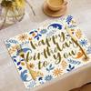 Birthday Theme Linen Placemats Colorful Letter Print Party Table Decoration Desktop Anti-fouling Insulating Protective Mat