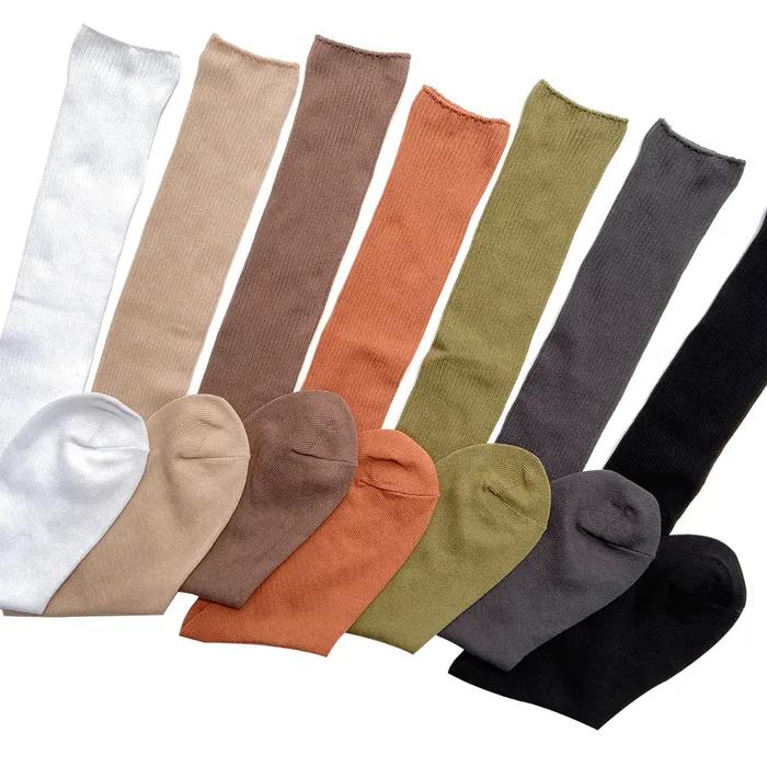 [BIARRITZ] Cotton Shirred Loader Knee Socks 7 Colors