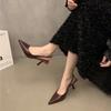 Fashion 2025 Women's Pointed Toe Hollow out High Heels Single Shoes Diamond Embellished Thin Heel Elegant Party Footwears