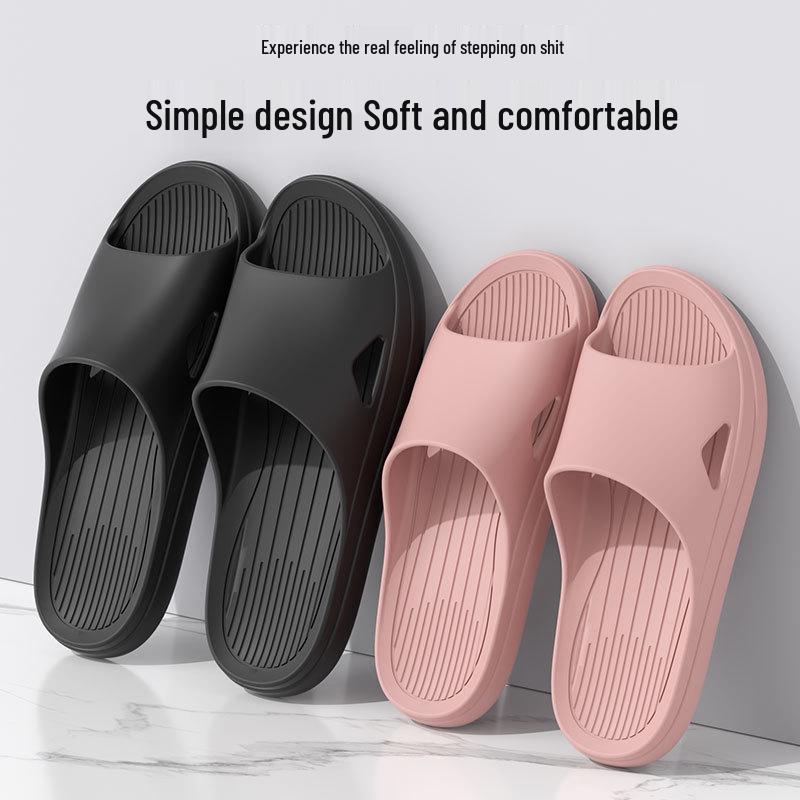 Unisex Summer Bathroom Slippers: Lightweight, Thick-Soled, Indoor Cool Shoes for Couples