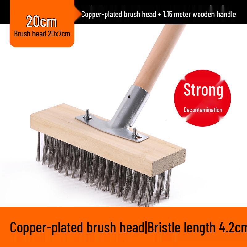 Stainless Steel Long Handle Wire Brush: Stiff Bristles for Scrubbing Tile, Cement, Moss, Rust Removal, and More