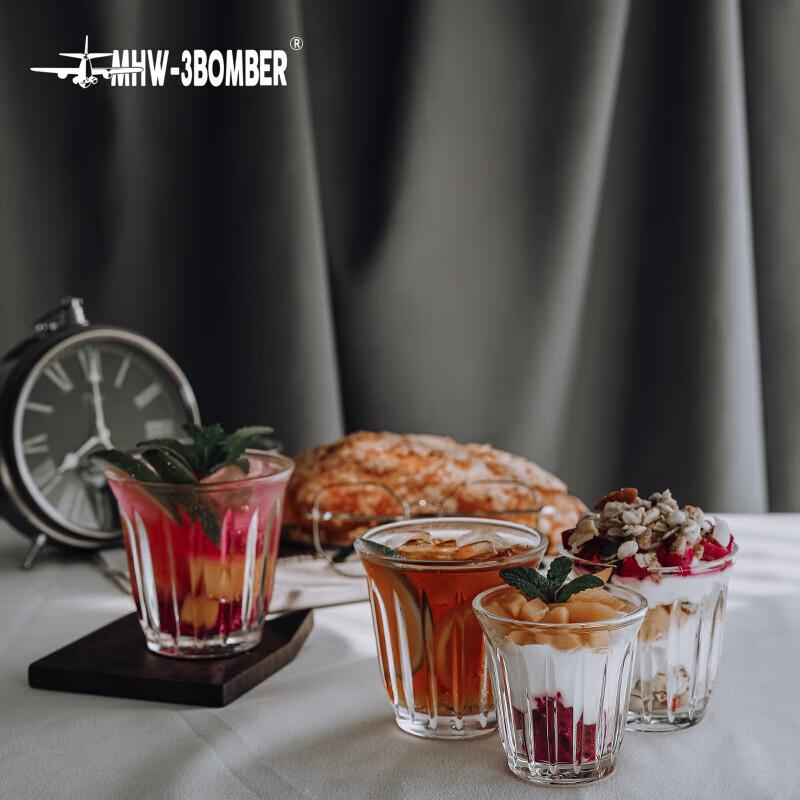 MHW-3BOMBER Bomber [Gift], Coffee Glass Cup, Australian White Cup, Transparent Simple Retro Dirty Americano, 240ml