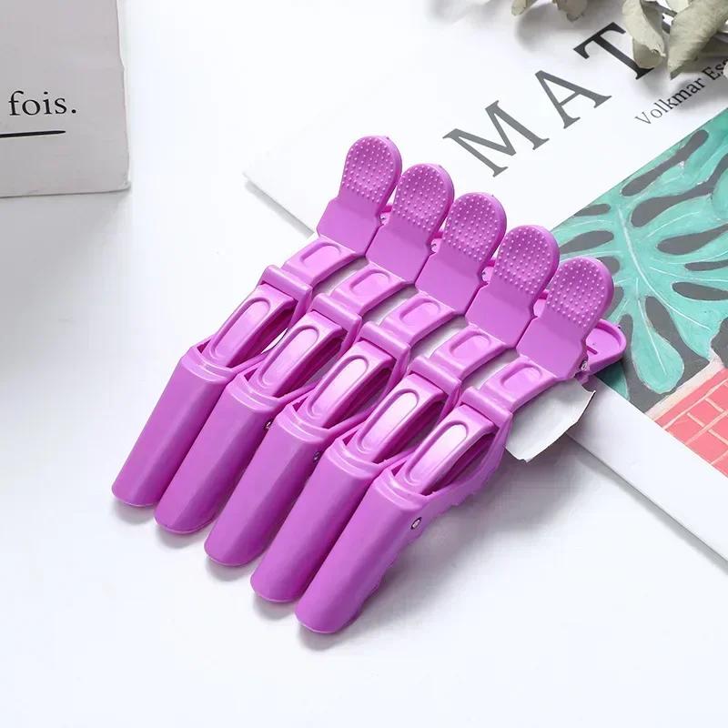 5Pcs Alligator Hair Clip Plastic Nonslip Durable Hairpin Black Pink Styling Accessories for Women Men Hairdressing