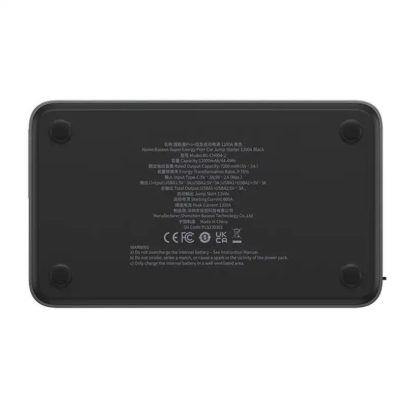 Powerbank/Rozrusznik Baseus Pro+ Car Jump Starter, 12000Mah, 1200A, Usb (Czarny)