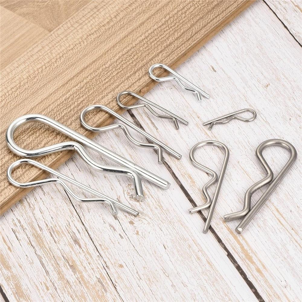 100 Pièces Assortiment De Goupilles Fendues - R Clips, Acier Inox, 3.0mm, Pour Bricolage