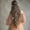 White Floral Garland Simulation Flower Bridal Crown Hair Accessories Flower Headband  Girls