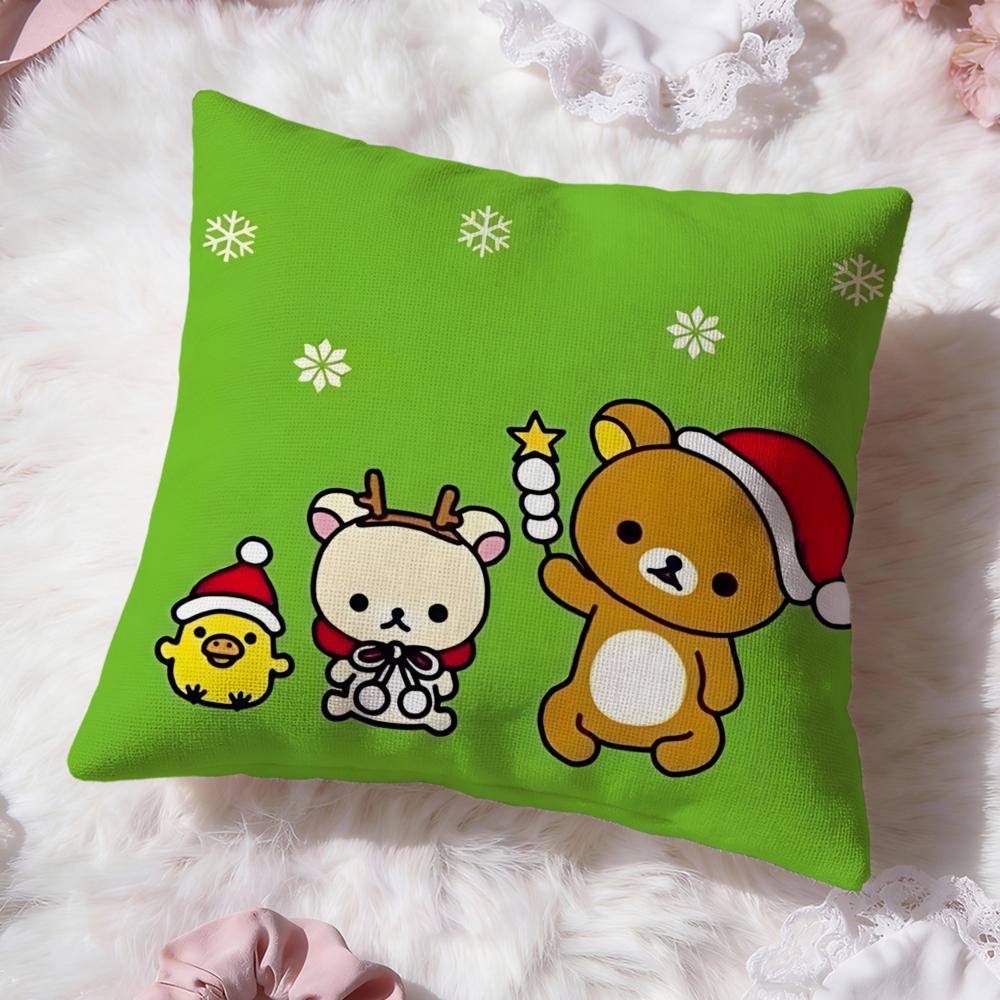 Cute R-RirakkumaS Cushion Cover Premium Comfort Reversible Pillow Cove -Two in One Design for Any Room & Car Interior