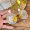 Flower Rattan Weave Earrings Vacation Style Bohemian Drop Earrings Straw Hat Earring  Wedding