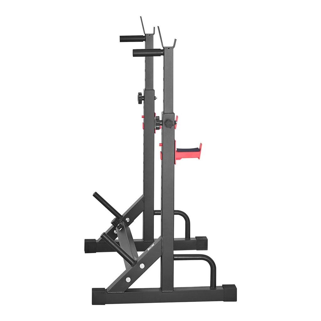 Power Cage Squat Rack, Home Gym Power Rack with Adjustable Height & Width, Strength Training Workout Equipment with Barbell Storage Racks & J-Hooks