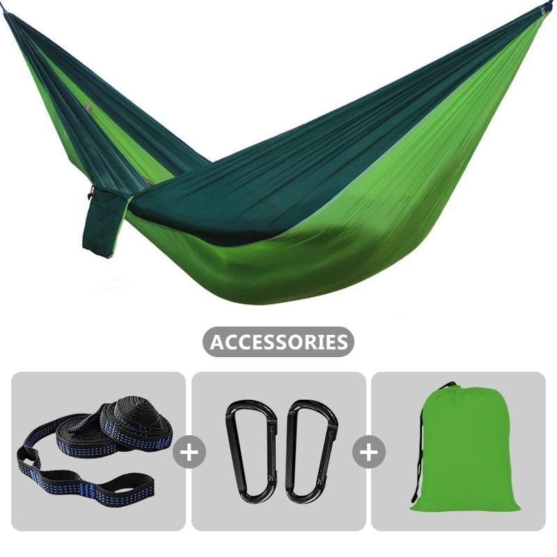 Outdoor Camping Survival Hammock 260*140cm Portable Durable Ultralight Nylon Parachute Hammock For 1-2 Person Hanging bed