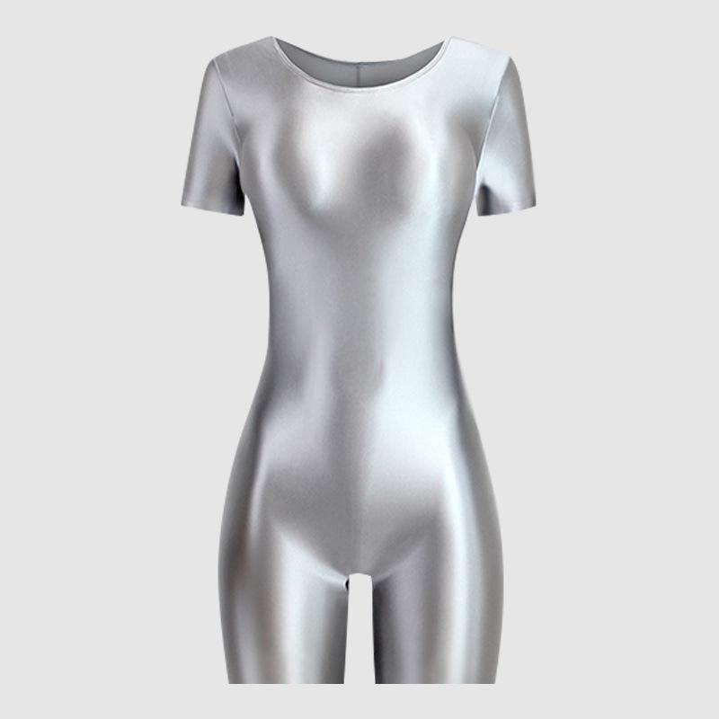 Glossy High-Elastic Bodysuit: Sleek Ballet & Yoga Dancewear