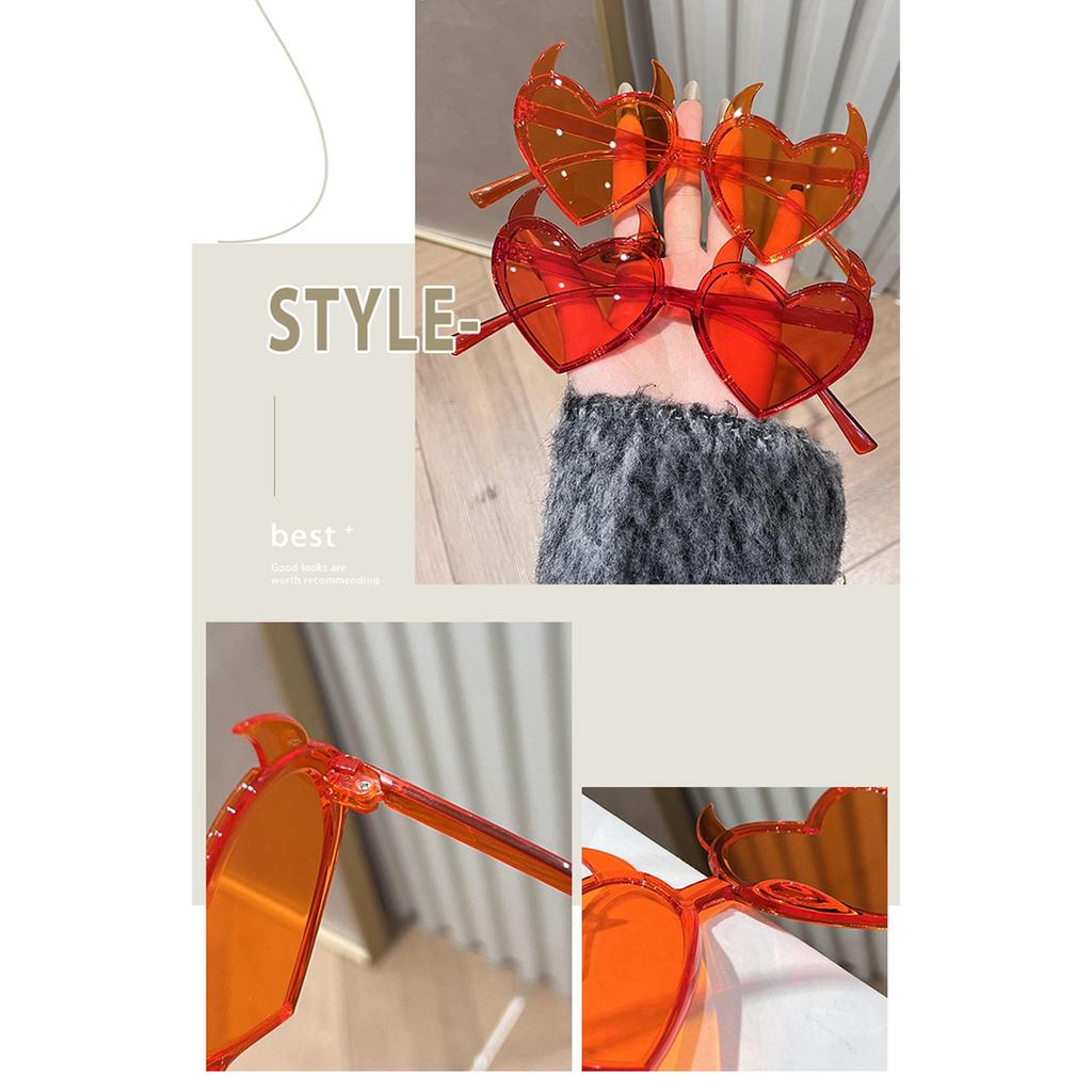 Diabelskie Rogi Serce Dla Nastolatek Dziewczyn Halloweenowa Impreza Ramka Soczewka Zabawna Modna Moda Karnewały Dekoracje