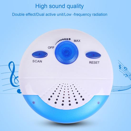 Rádio FM portátil para chuveiro com alto-falante integrado e antena de alto desempenho, mini rádio compacto à prova d'água alimentado por bateria com ventosas