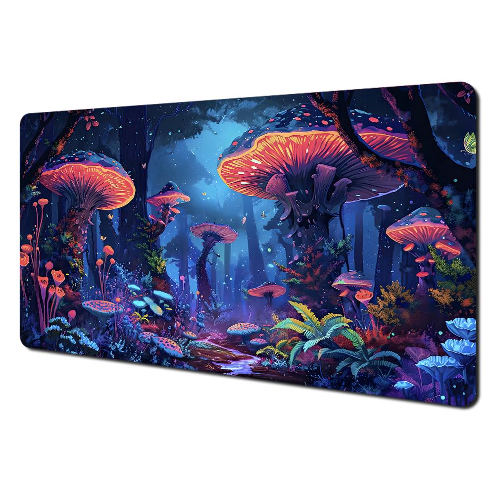 Fantasy Giant Mushroom Forest Mtg Playmat Magic Card Battle Mat Nonslip Durable 35x60cm Commander Playmat Tapete Magic Mtg