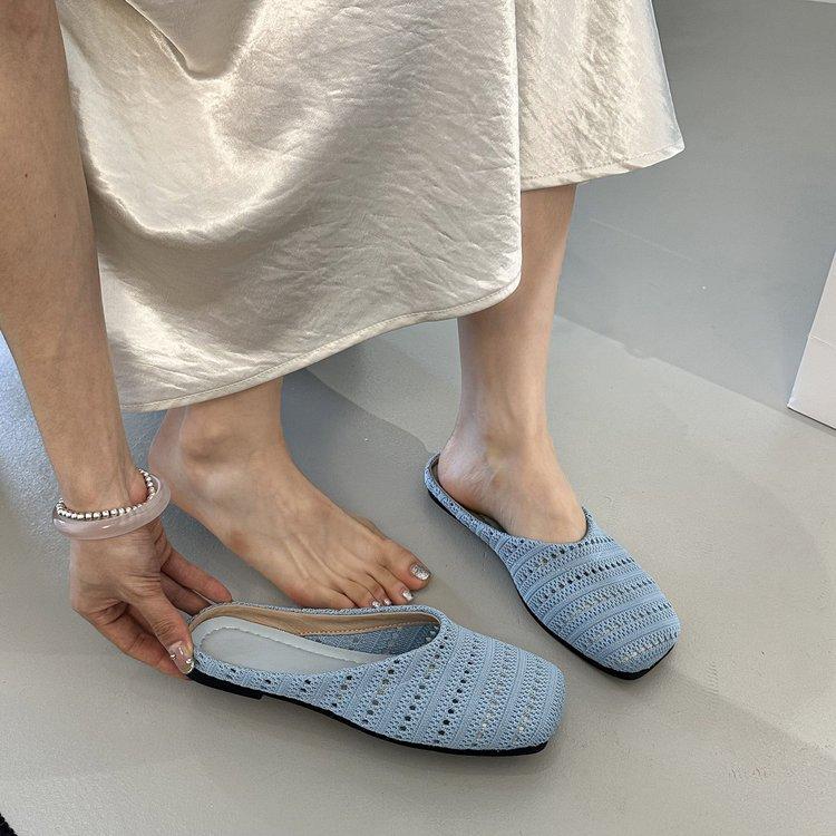 Women's 2025 summer beach soft-bottomed lazy one-pedal flat-bottomed Muller cool slippers