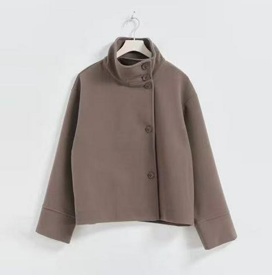 Women's Hot Style Autumn & Winter Wool Double-Sided Coat, Short Stand-Up Collar, Single-Breasted, Elegant Design