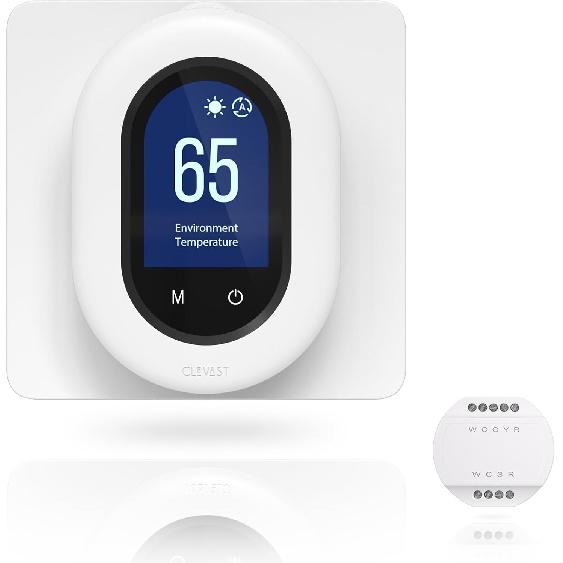 CLEVAST Smart Thermostat for House - Programmable WiFi Thermostats for Home, Digital Thermostat Compatible with Alexa and Google Assistant, DIY