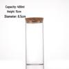 Glass Tube Storage Canister with Wooden Stopper, Rubber Seal, 65mm Opening - Ideal for Tea, Spices, Collectibles