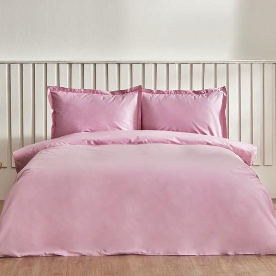 

Двойной пододеяльник в полоску Karaca Home Cool Touch Stripe, розовый