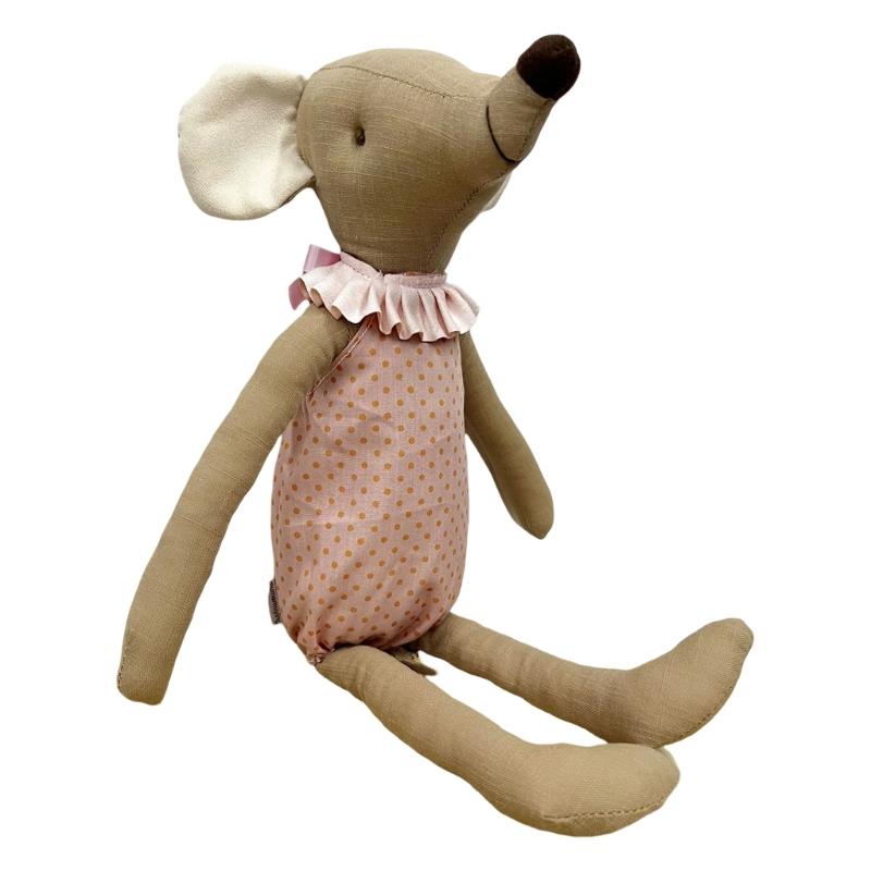 Adorable Cotton Linen Mouse Toy Creative Mouse Doll Animal Gift for Infant Photography Props and Nursery Decoration
