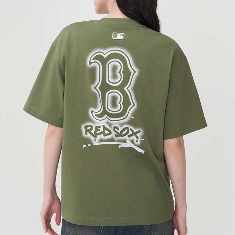 New MLB Boston Red Sox T Shirt Unisex Light Khaki 3ATSB0353-43KAL