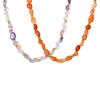 Ladies Elegant Contrast Color Matching Stainless Steel Chain Natural Stone Necklace Plated 18K Gold Jewelry Nc-2547