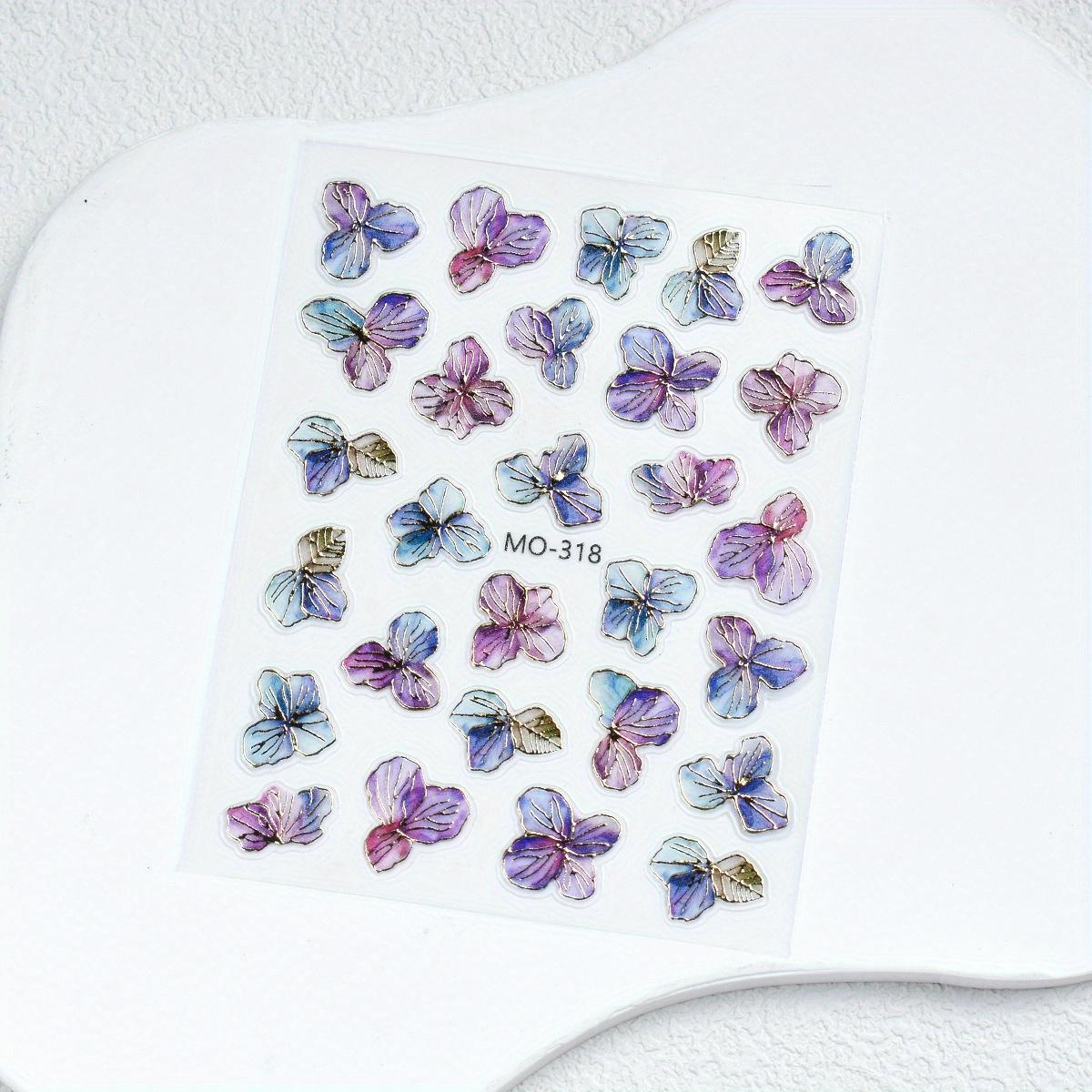 

1 шт. Элегантные стразовые наклейки для нейл-арта с цветочным узором, дизайн мультяшной гортензии, самоклеящиеся пластиковые украшения для ногтей, неправильной формы, для женщин