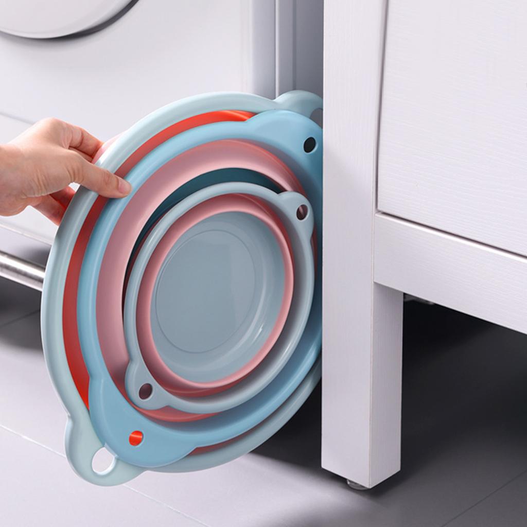 Foldable Washbasin Portable Household Multifunctional Plastic Wash Dish Tub for Travel S Size