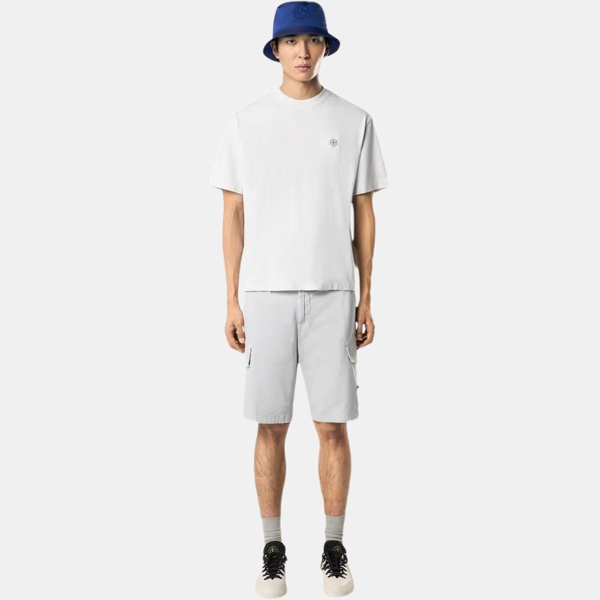 Stone Island Badge Crew Neck Short Sleeve T-Shirt Men Tops White K1S152100034S0115-V0041