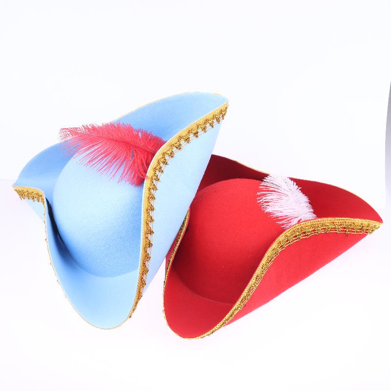 Retro Creative Feathers Pirate Hat Cosplay Pirate Cap Captain Hats Halloween Carnival Party Costume Props Holiday Gifts