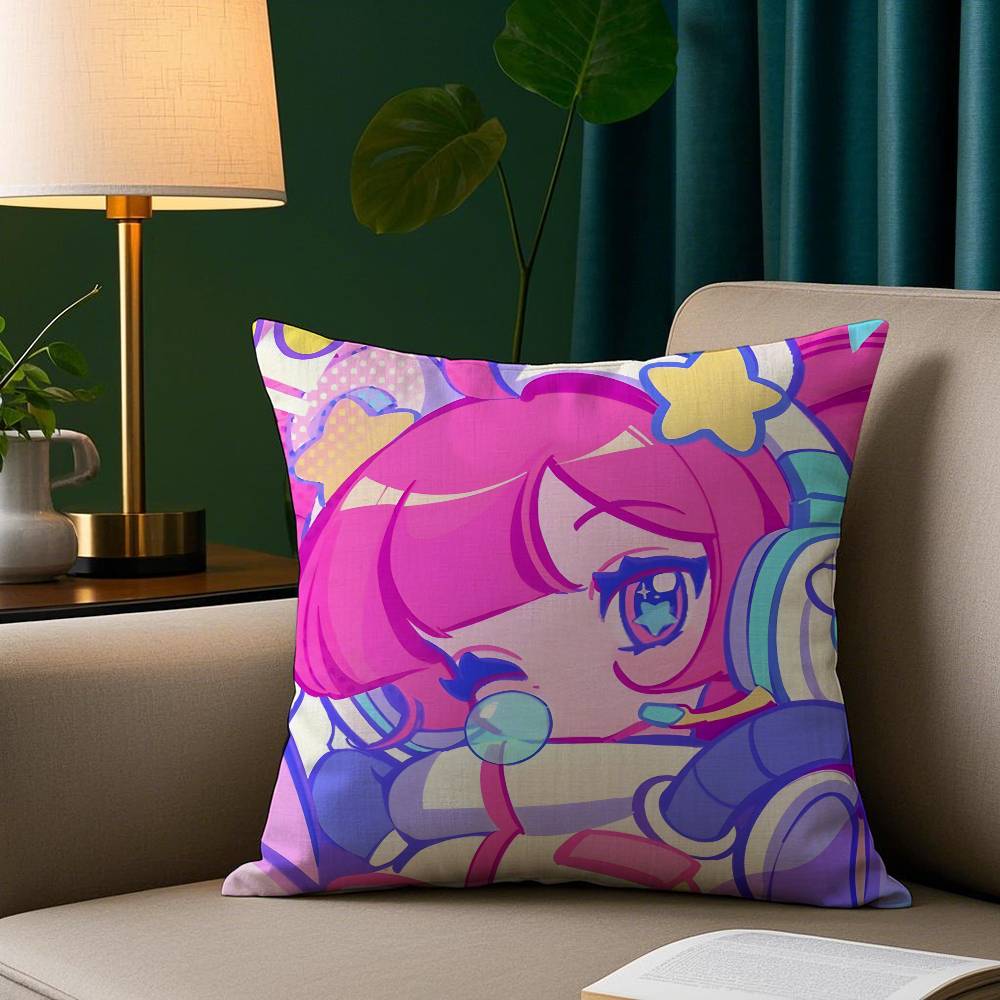 Anime Cute Girl M-Muse Dash Pillow Case Plush Fabric Soft Pillowcase Double Sided Print Sofa Cushion Cover Throw