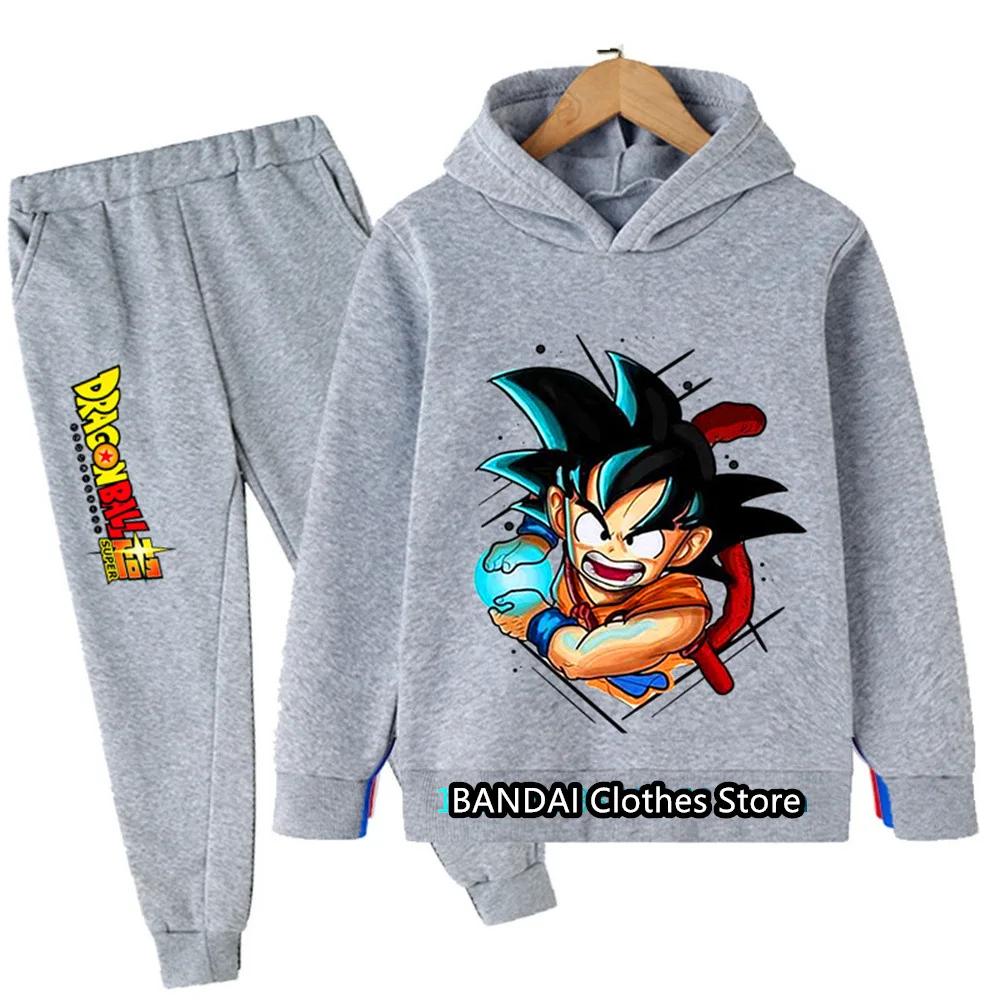 New 2025 Dragonball Hoodie Kids Spring Sportswear Boys and Girls Goku Sweatshirt Boys Clothes Girls Set Hoodie Pantsuit Children