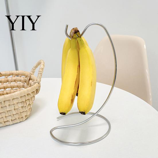 Appendi Frutta Fresca Appendi Banane, Acciaio Inossidabile con Supporto a Gancio, Portatile Salvaspazio per Mantenere le Banane Fresche più a Lungo, Scaffale Salvaspazio per Cucina