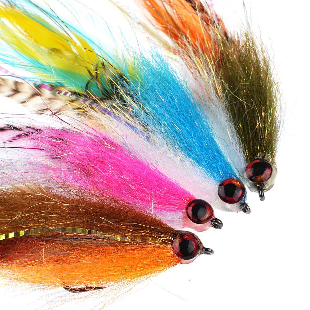 Vibrant Feathered Streamer Fly Fishing Lure with 3D Eyes & Natural Chicken Feathers