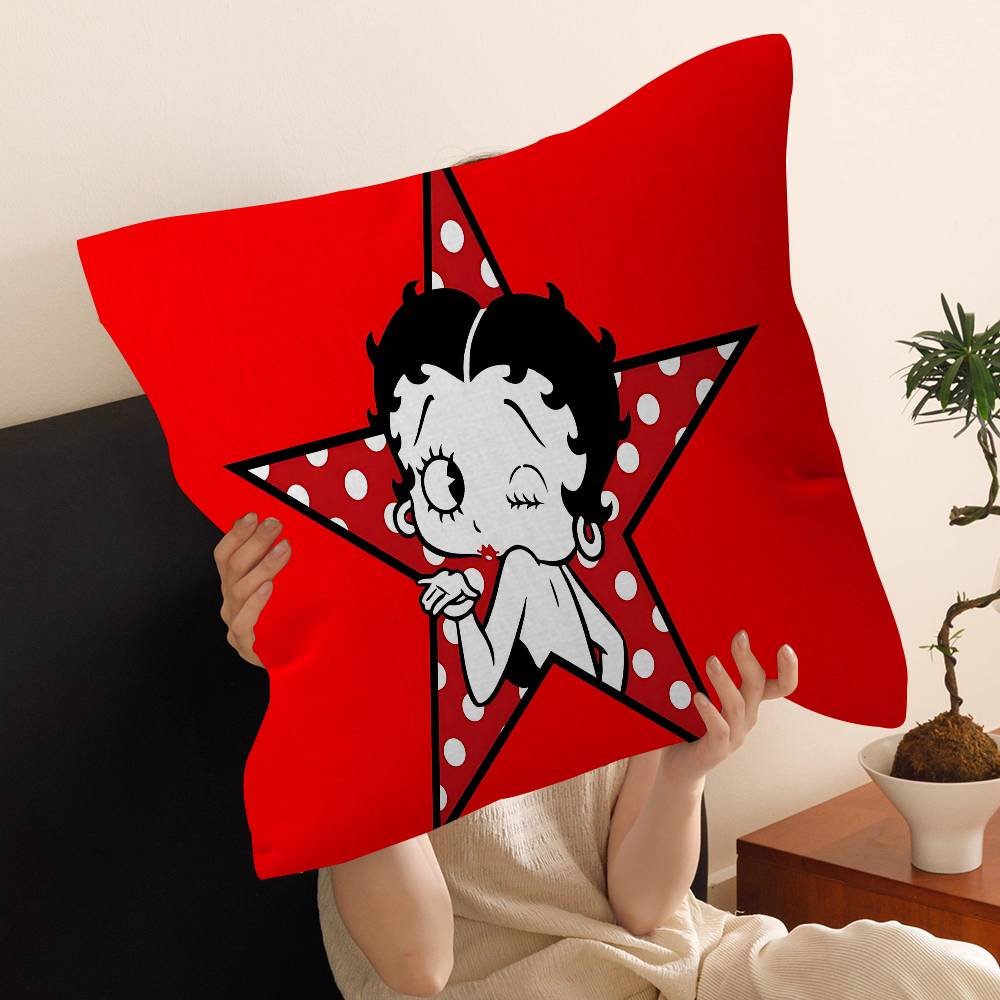 B-Betty Girl B-Boop Cushion Cover Inches Farmhouse Decor Home Throw Pillow Covers for Couch Decorations