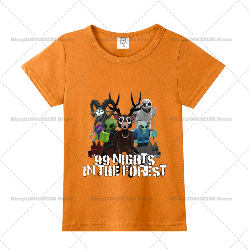 Game 99 Nights in The Forest Boys Girls T-Shirt Printed Cotton Children's Short Sleeve Casual Baby Short Sleeve Top T-Shirt Gift