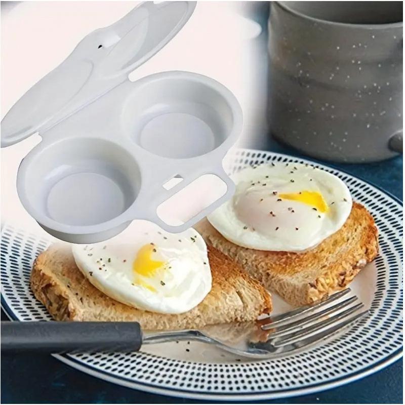 Food Grade Plastic Microwave Egg Cooker Heat Resistant Kitchen Egg Fryer Easy Clean Portable Steamed Egg Box