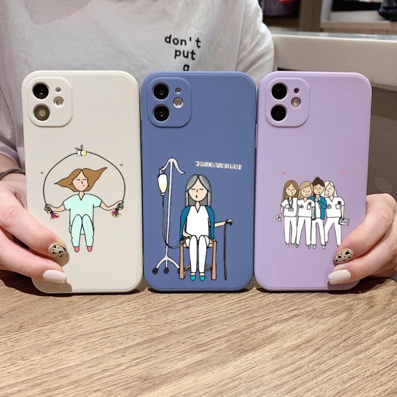 

Doctor Nurse Medicine Phone Case For IPhone 14 11 12 13 Pro Max X XR XSMax 6 6S 7 8 Plus SE 2022 Soft Square Color Phone Cover