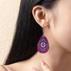 Western Ethnic Totem Pattern Striped Leather Teardrop Women's Earrings