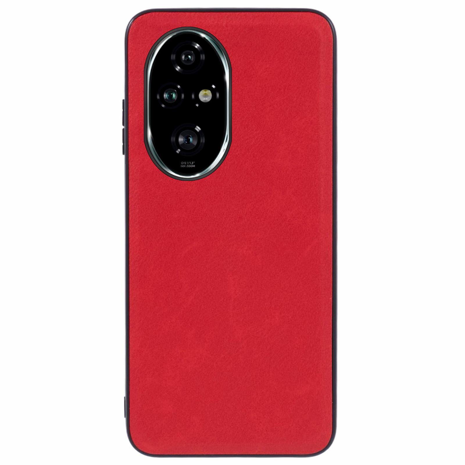 

For Honor 200 Pro 5G Case PU Leather Coated PC+TPU Retro Phone Protective Cover Red